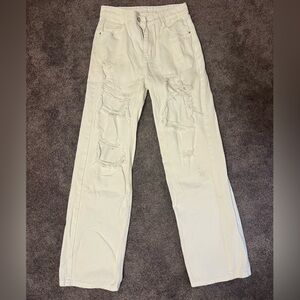 Baggy white jeans